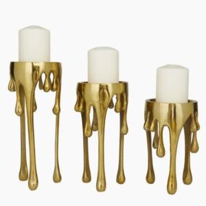 🕯️UMA Set of 3 Dripping Melting Pillar Candle Holders